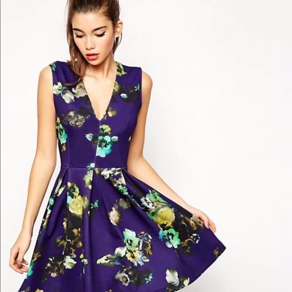 ASOS Floral Print Skater Dress - Picture 2 of 6